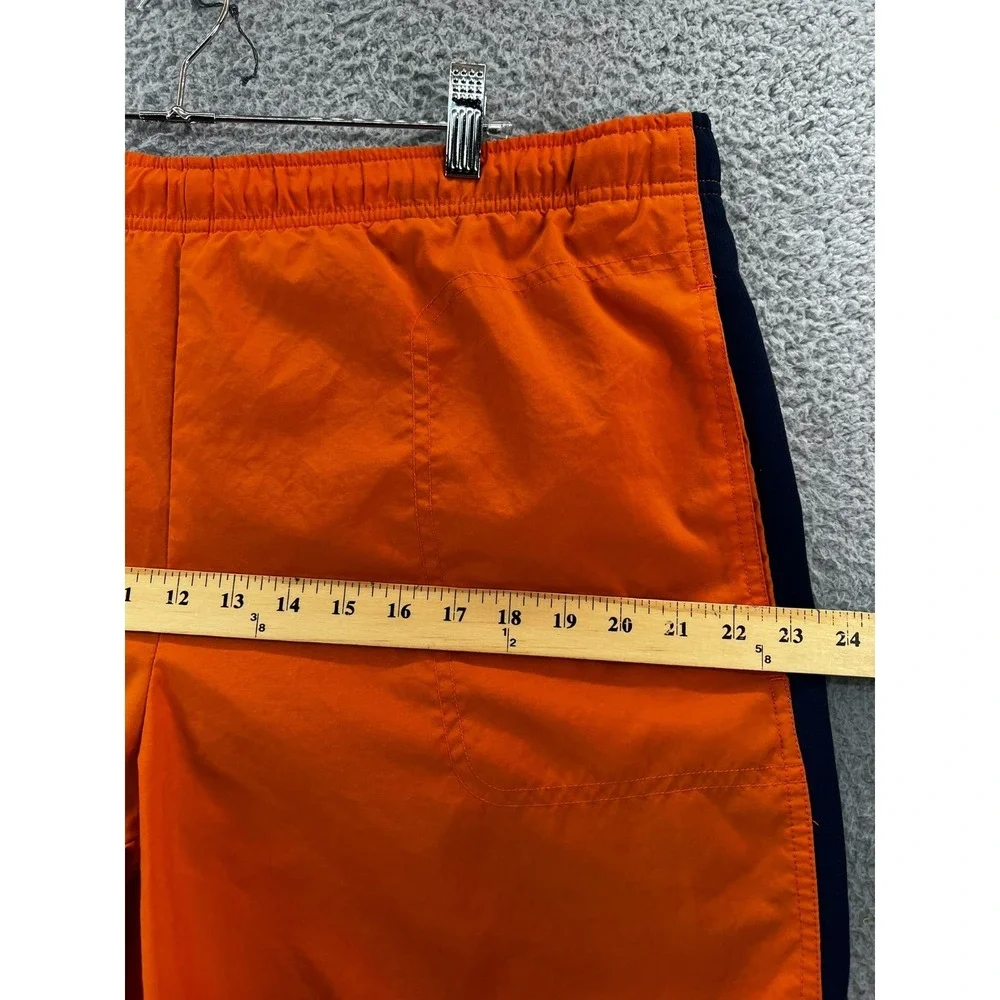 Vintage 90s Nike Shorts Mens Large Orange Blue Spell Out Swim‎ Trunks Gym